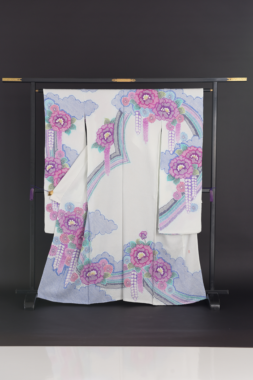 総絞り振袖　藤娘きぬたや